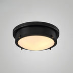 Plafonnier encastré rond industriel noir à LED blanc chaud