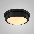 Plafonnier encastré rond industriel noir à LED blanc chaud
