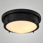 Plafonnier encastré rond industriel noir à LED blanc chaud