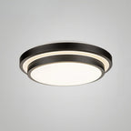 Plafonnier encastré rond industriel noir à LED blanc chaud