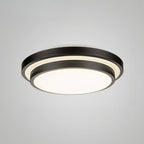 Plafonnier encastré rond industriel noir à LED blanc chaud