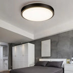 Plafonnier encastré rond industriel noir à LED blanc chaud