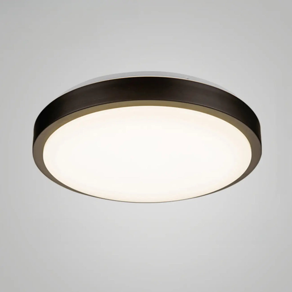 Plafonnier encastré rond industriel noir à LED blanc chaud