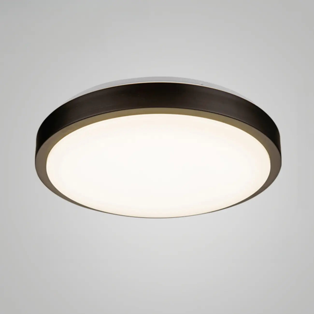 Plafonnier encastré rond industriel noir à LED blanc chaud