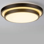 Plafonnier encastré rond industriel noir à LED blanc chaud