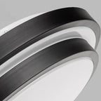 Plafonnier encastré rond industriel noir à LED blanc chaud