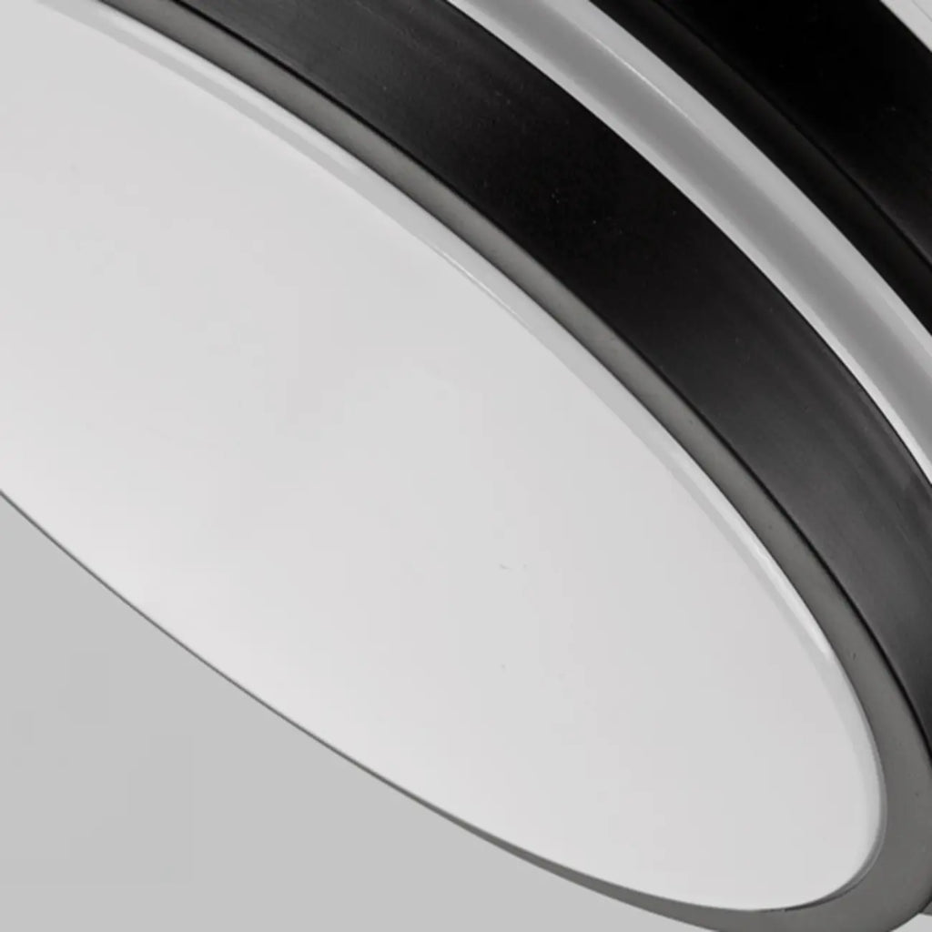 Plafonnier encastré rond industriel noir à LED blanc chaud