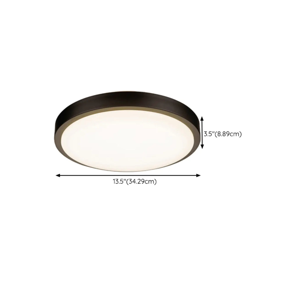 Plafonnier encastré rond industriel noir à LED blanc chaud