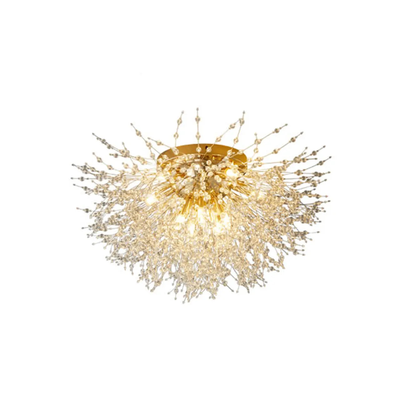 Plafonnier semi-encastré Glamour Crystal Starburst Gold