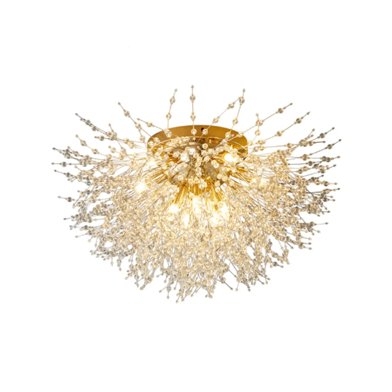 Plafonnier semi-encastré Glamour Crystal Starburst Gold