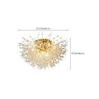 Plafonnier semi-encastré Glamour Crystal Starburst Gold