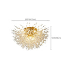 Plafonnier semi-encastré Glamour Crystal Starburst Gold
