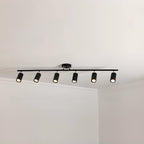 Luminaire sur rail métallique cylindrique semi-encastré moderne