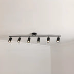 Luminaire sur rail métallique cylindrique semi-encastré moderne