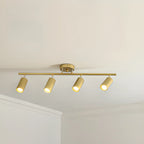 Luminaire sur rail métallique cylindrique semi-encastré moderne