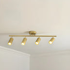 Luminaire sur rail métallique cylindrique semi-encastré moderne