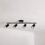 Luminaire sur rail métallique cylindrique semi-encastré moderne