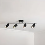 Luminaire sur rail métallique cylindrique semi-encastré moderne