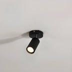 Luminaire sur rail métallique cylindrique semi-encastré moderne