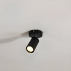 Luminaire sur rail métallique cylindrique semi-encastré moderne
