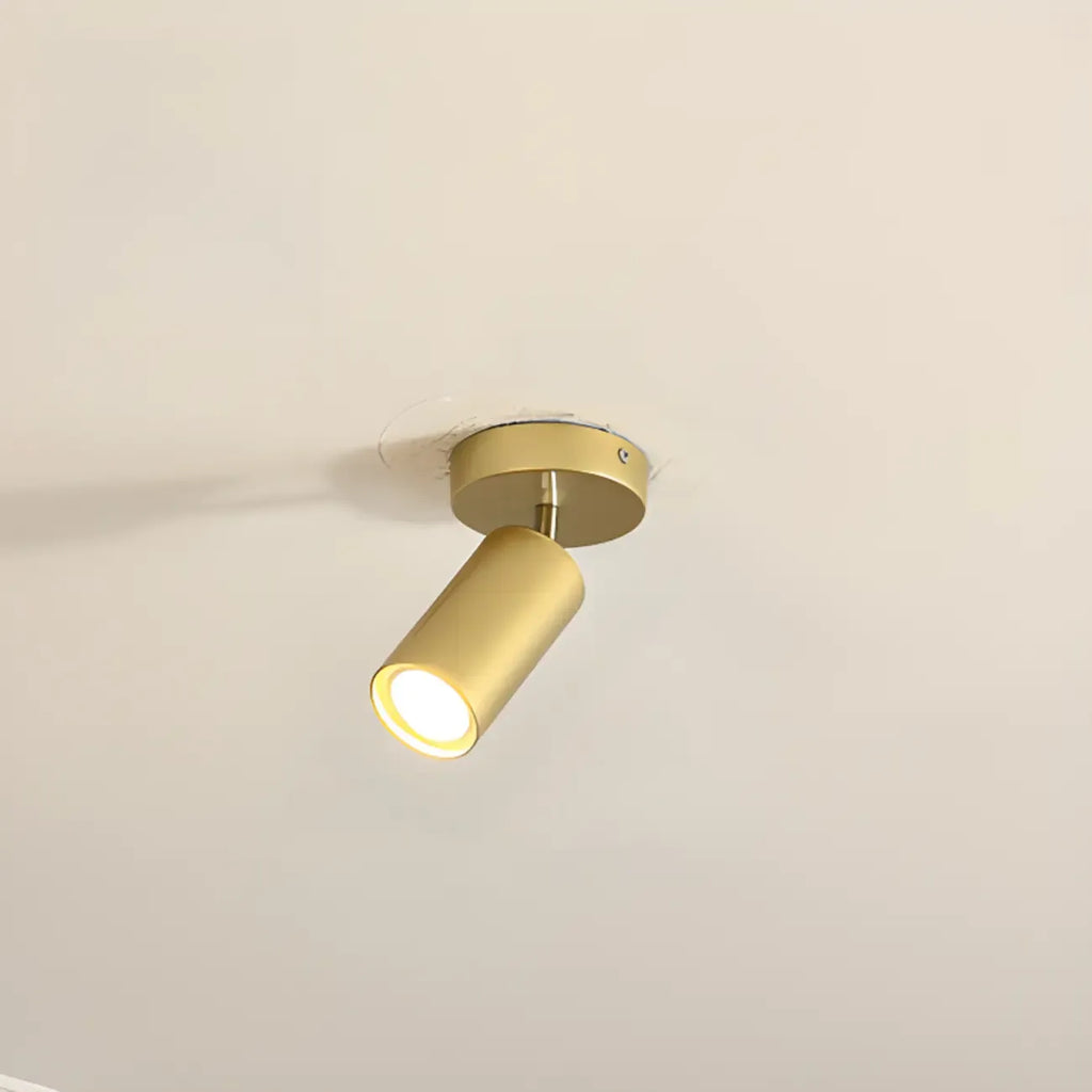 Luminaire sur rail métallique cylindrique semi-encastré moderne