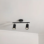 Luminaire sur rail métallique cylindrique semi-encastré moderne