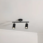 Luminaire sur rail métallique cylindrique semi-encastré moderne