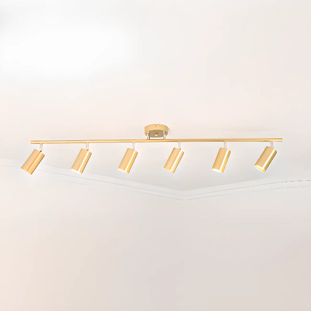 Luminaire sur rail métallique cylindrique semi-encastré moderne