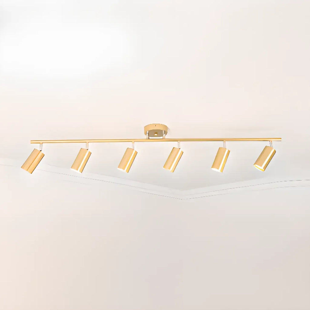 Luminaire sur rail métallique cylindrique semi-encastré moderne