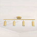 Luminaire sur rail métallique cylindrique semi-encastré moderne