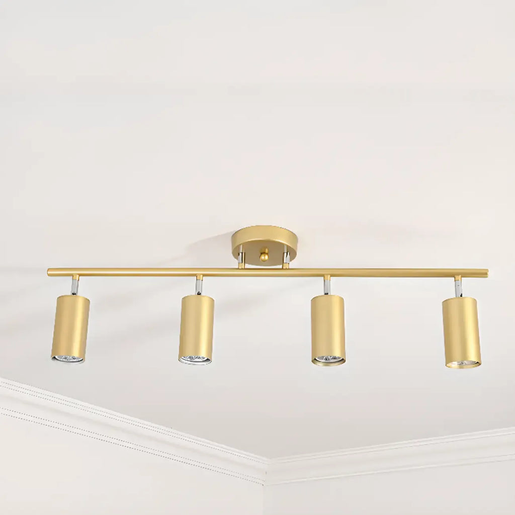 Luminaire sur rail métallique cylindrique semi-encastré moderne