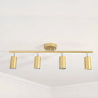 Luminaire sur rail métallique cylindrique semi-encastré moderne