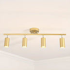 Luminaire sur rail métallique cylindrique semi-encastré moderne