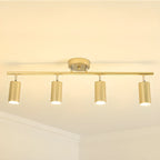 Luminaire sur rail métallique cylindrique semi-encastré moderne