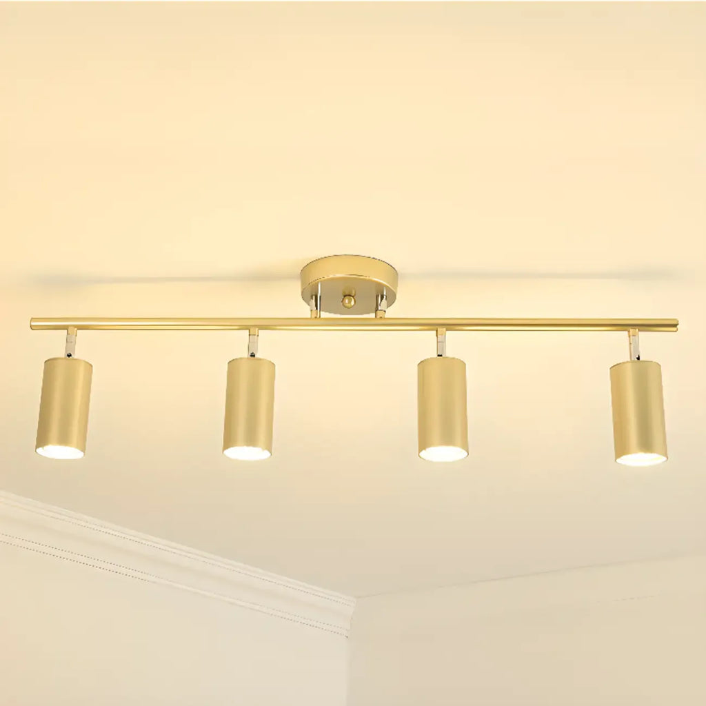 Luminaire sur rail métallique cylindrique semi-encastré moderne