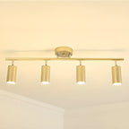 Luminaire sur rail métallique cylindrique semi-encastré moderne