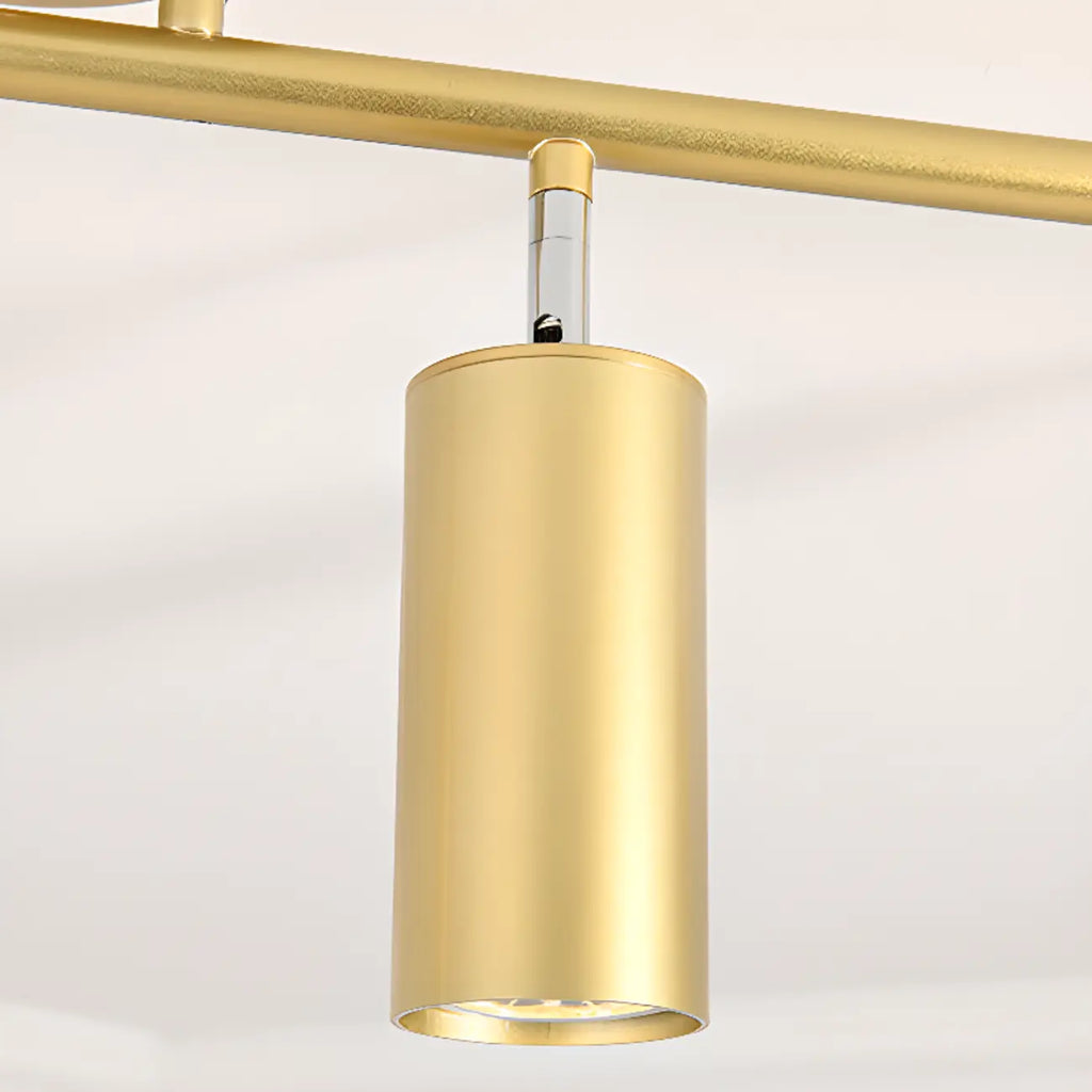 Luminaire sur rail métallique cylindrique semi-encastré moderne