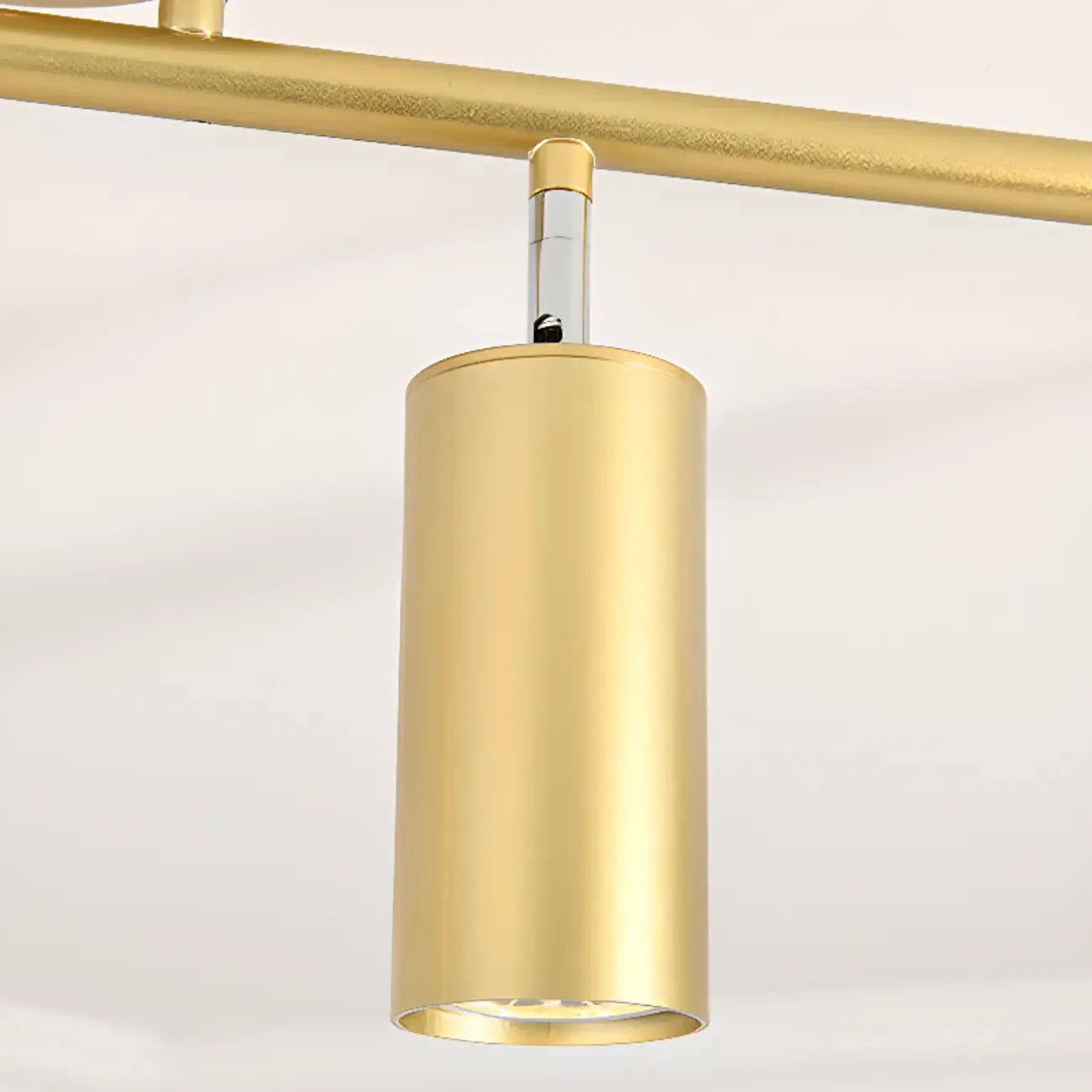 Luminaire sur rail métallique cylindrique semi-encastré moderne