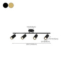 Luminaire sur rail métallique cylindrique semi-encastré moderne