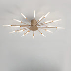 Plafonnier LED moderne doré à effet soleil