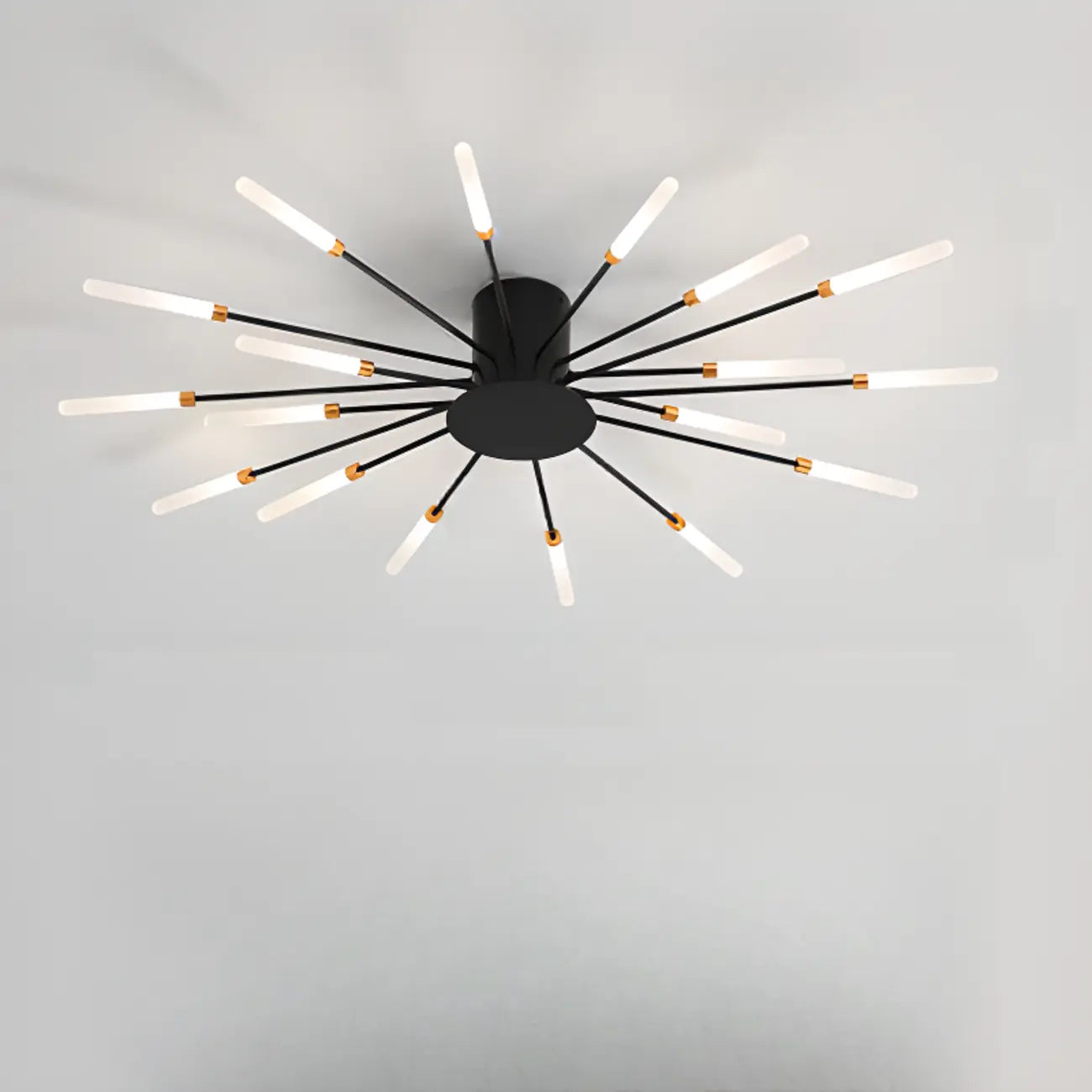 Plafonnier LED moderne doré à effet soleil