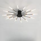 Plafonnier LED moderne doré à effet soleil