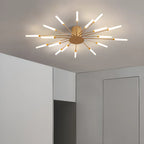 Plafonnier LED moderne doré à effet soleil