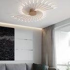 Plafonnier LED moderne doré à effet soleil