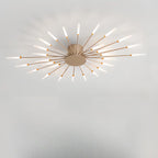 Plafonnier LED moderne doré à effet soleil