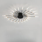 Plafonnier LED moderne doré à effet soleil