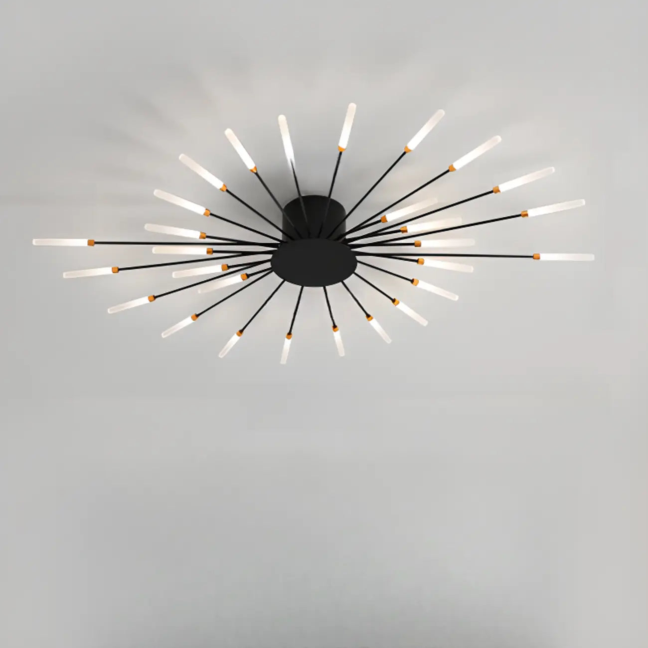 Plafonnier LED moderne doré à effet soleil