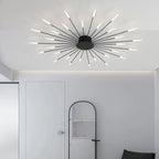 Plafonnier LED moderne doré à effet soleil