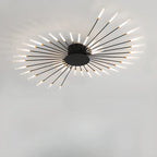Plafonnier LED moderne doré à effet soleil