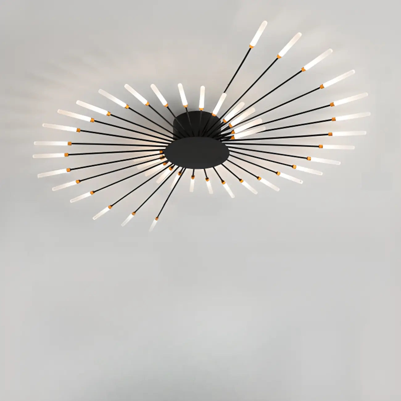 Plafonnier LED moderne doré à effet soleil